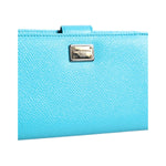 Dolce & Gabbana Light Blue Leather Bifold Continental Clutch Wallet BAG4613