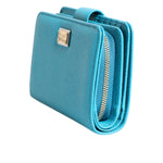 Dolce & Gabbana Light Blue Leather Bifold Continental Clutch Wallet BAG4613