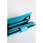 Dolce & Gabbana Light Blue Leather Bifold Continental Clutch Wallet BAG4613