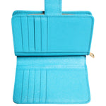 Dolce & Gabbana Light Blue Leather Bifold Continental Clutch Wallet BAG4613