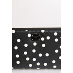 Dolce & Gabbana Black White Dotted Leather Zip Around Continental Wallet BAG4622