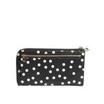 Dolce & Gabbana Black White Dotted Leather Zip Around Continental Wallet BAG4622