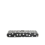 Dolce & Gabbana Black White Dotted Leather Zip Around Continental Wallet BAG4622
