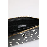 Dolce & Gabbana Black White Dotted Leather Zip Around Continental Wallet BAG4622