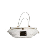 Dolce & Gabbana White Quilted Logo Plaque Belt Waist Fanny Pack Bag BAG4629