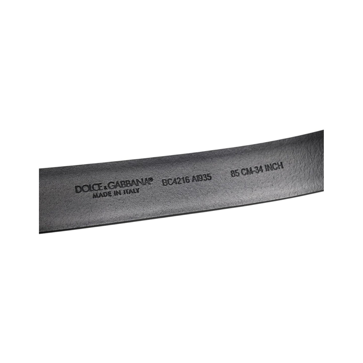 Dolce & Gabbana Black Shiny Leather Silver Metal Buckle Belt