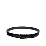 Dolce & Gabbana Black Leather Metal Buckle Classic Belt