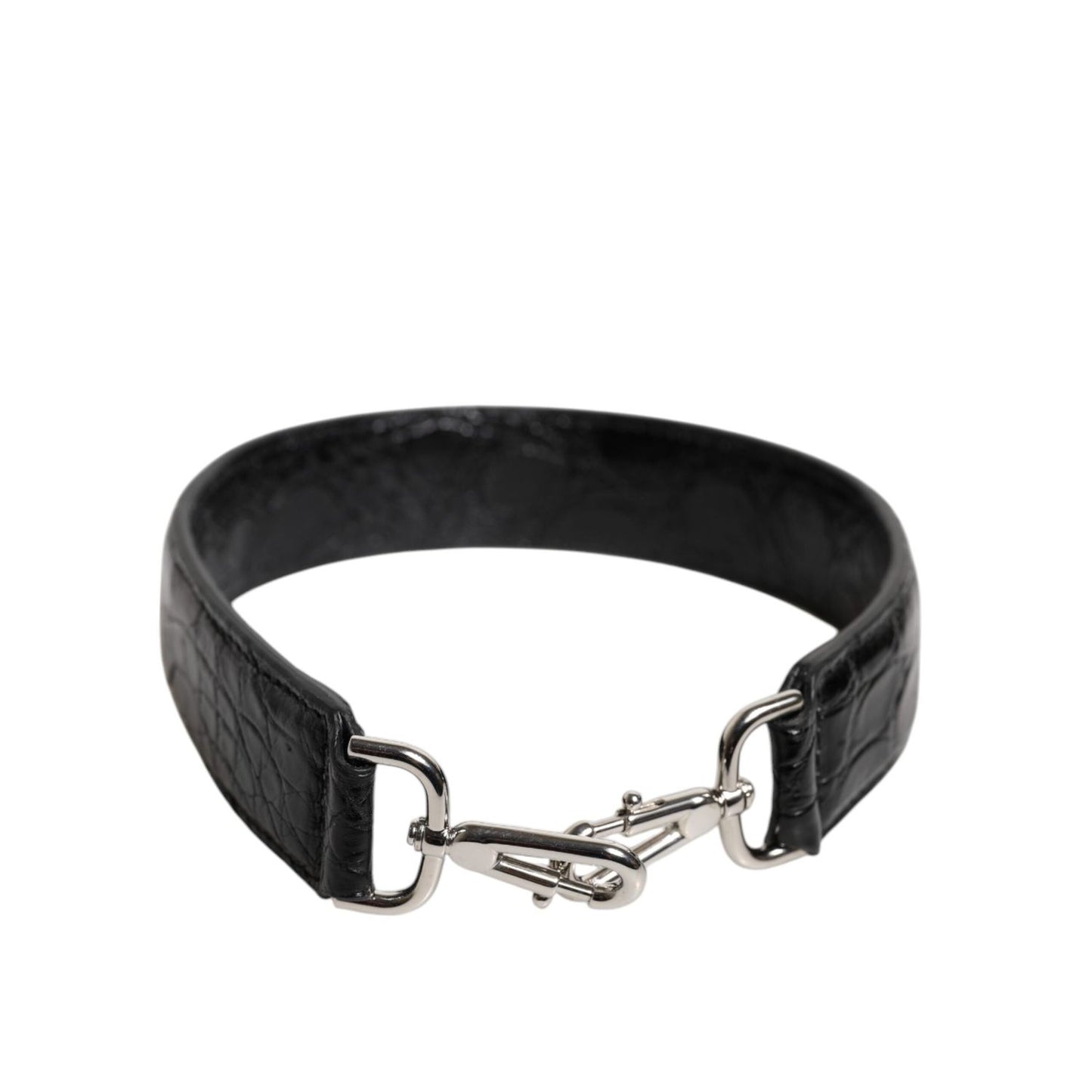 Dolce & Gabbana Black Alligator Leather Bag Shoulder Strap WMB436
