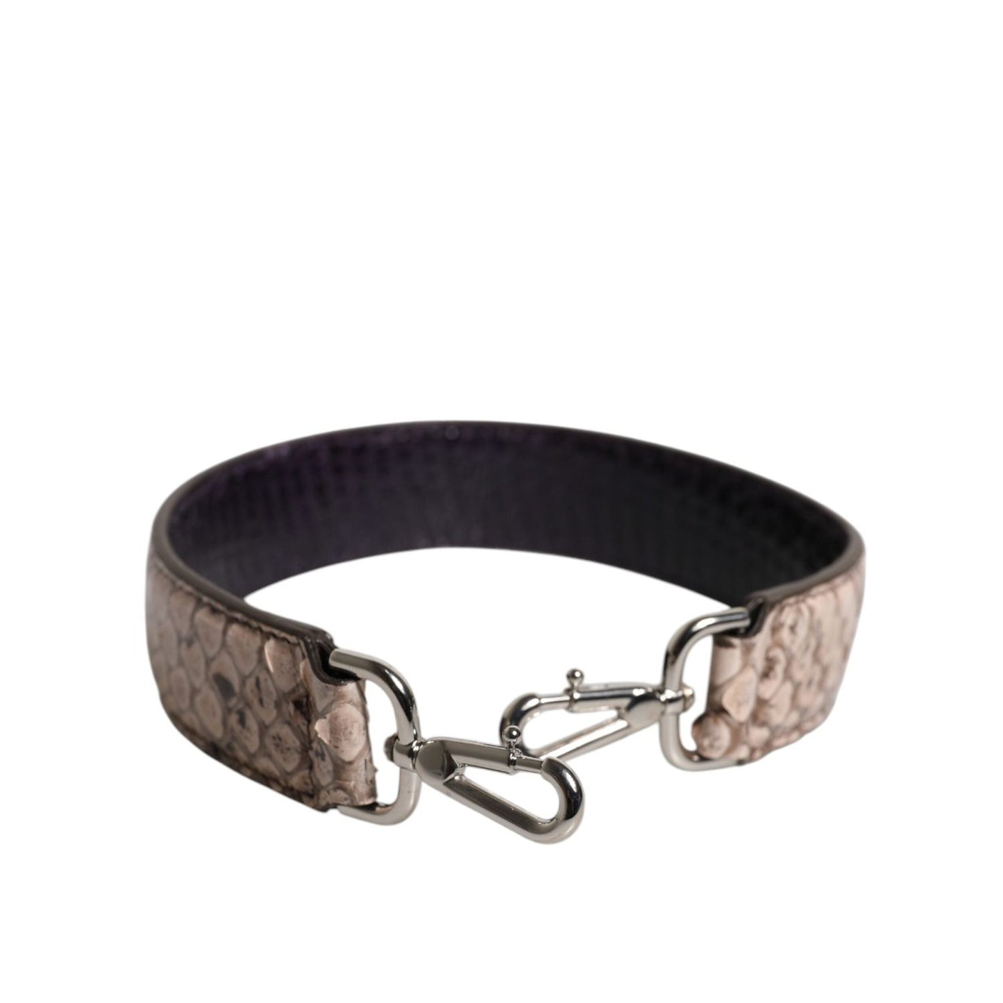 Dolce & Gabbana Black Cream Exotic Leather Bag Shoulder Strap WMB452