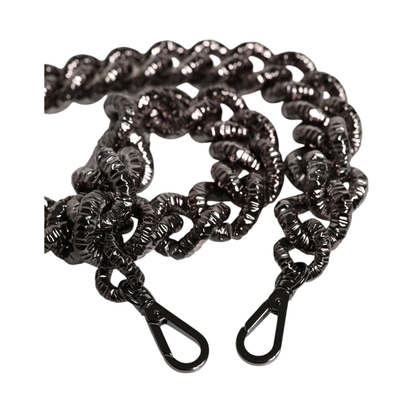 Dolce & Gabbana Black Chain Logo Engraved Bag Shoulder Strap WMB496