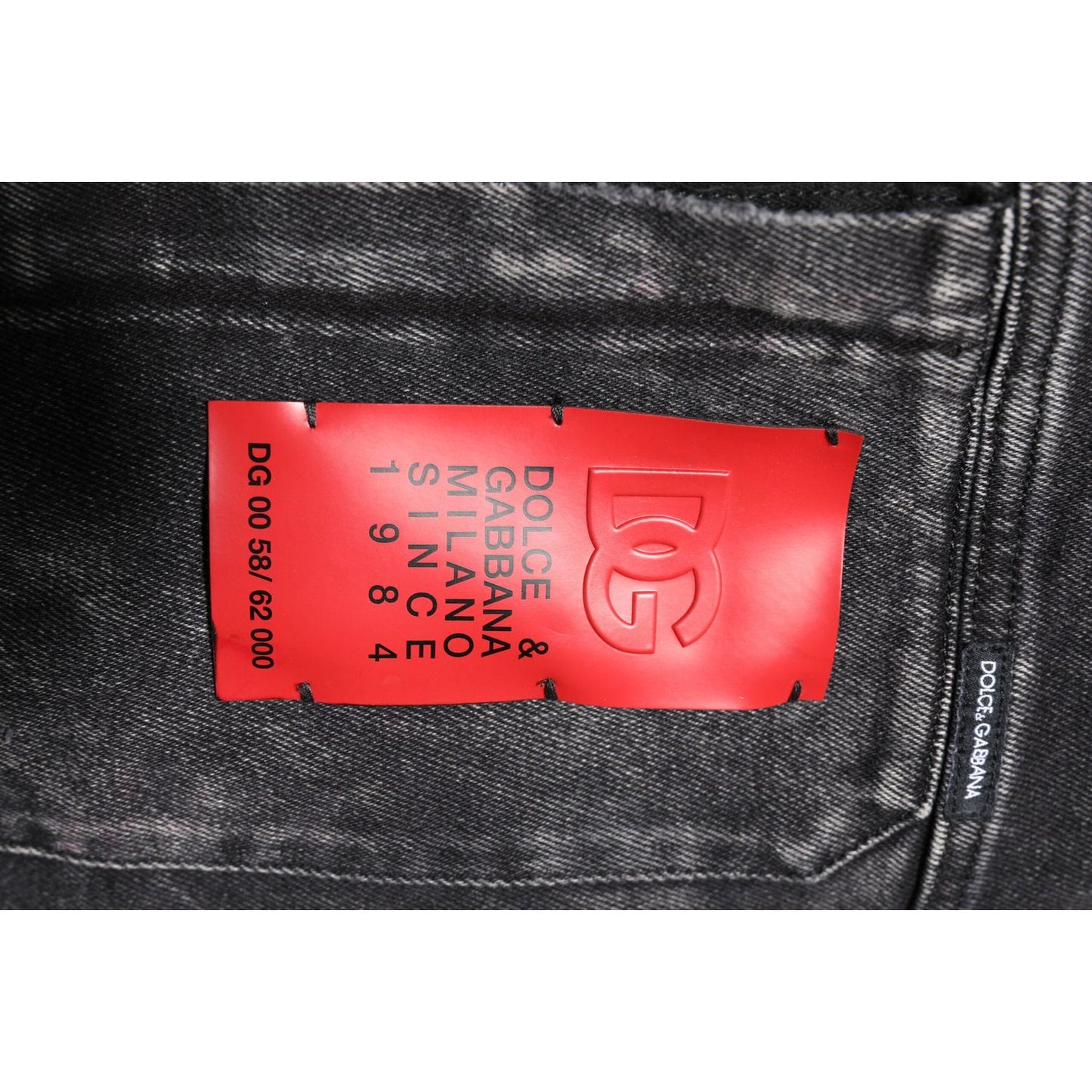 Dolce & Gabbana Black Logo Cotton Stretch Denim Jacket JKT41476-52
