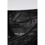 Dolce & Gabbana Black Sheep Leather Biker Full Zip Jacket JKT3718-44