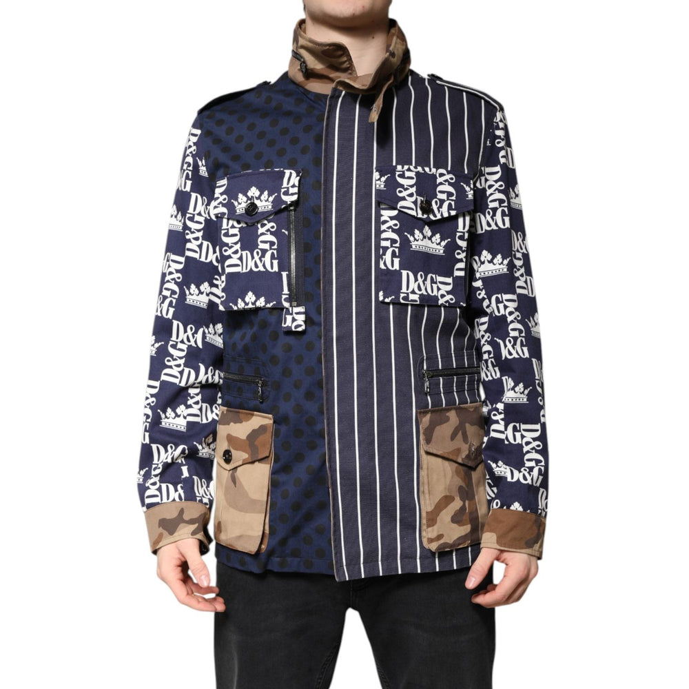 Dolce & Gabbana Multicolor Cotton Logo Patchwork Coat Jacket JKT4121-50