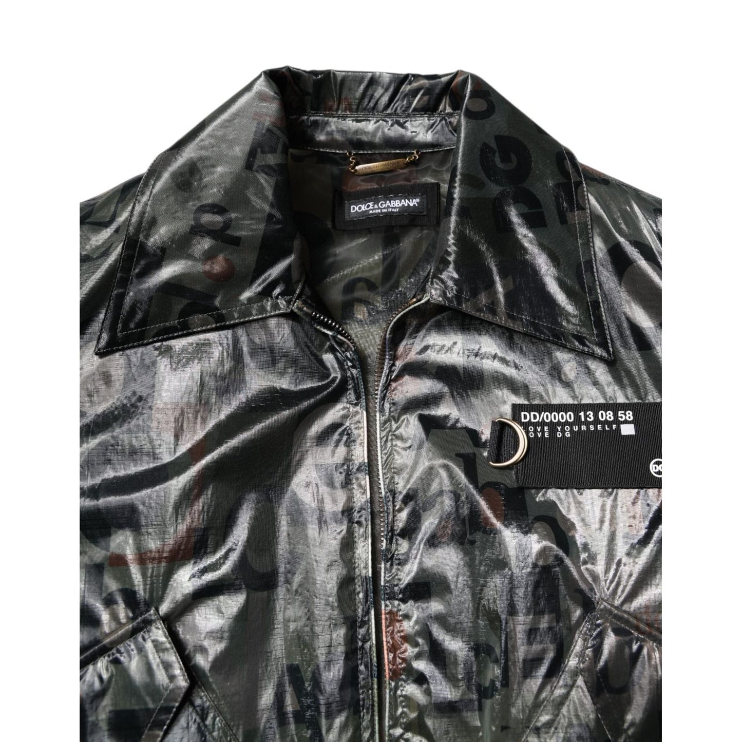 Dolce & Gabbana Green DG Logo Print Bomber Full Zip Jacket JKT4122-50