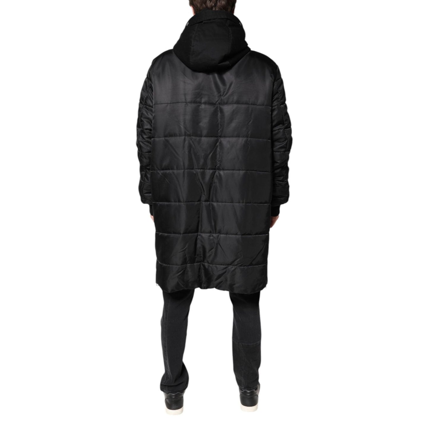 Dolce & Gabbana Black Hooded Parka Winter Men Coat Jacket JKT4193-56