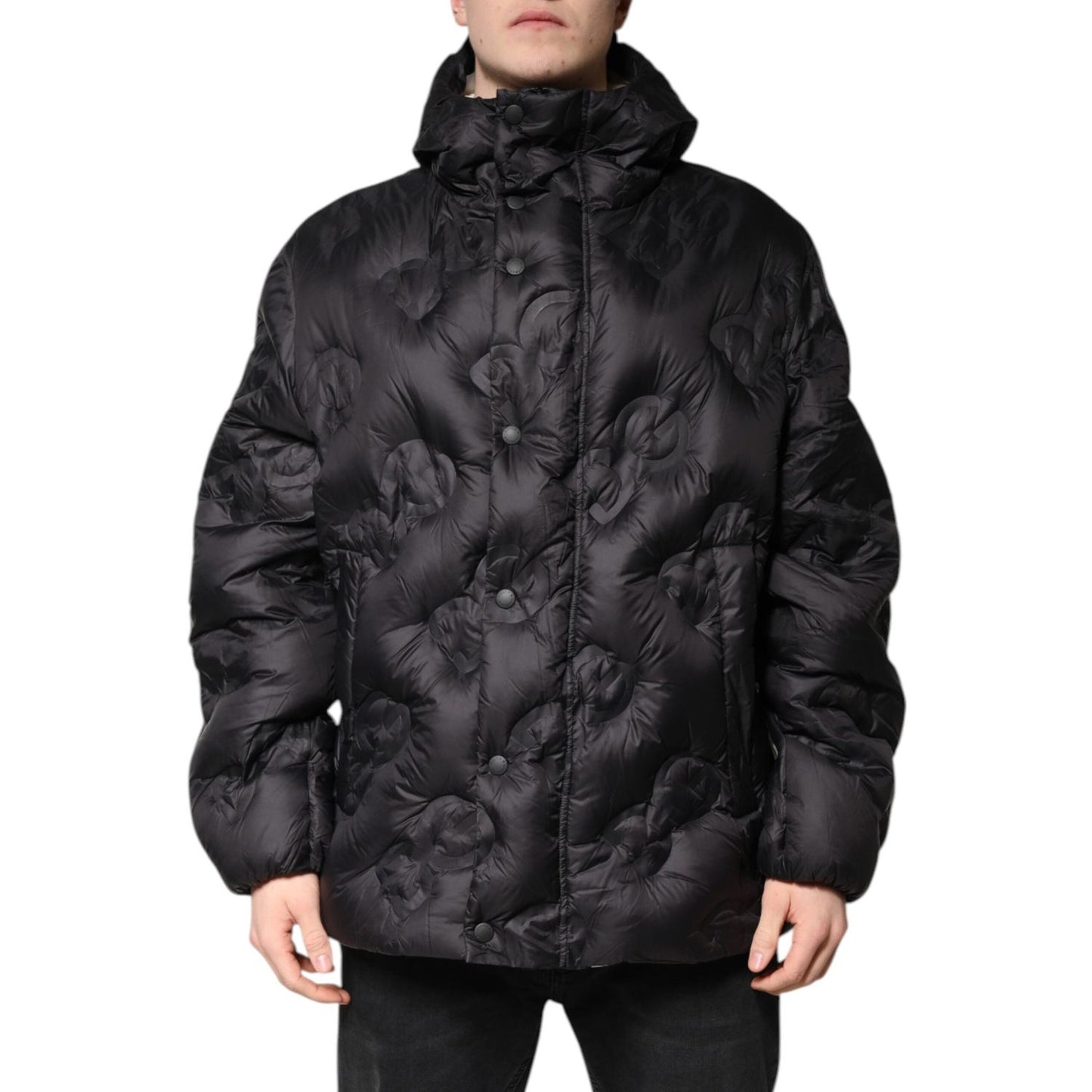 Dolce & Gabbana Black Hooded Parka Coat Winter Jacket JKT41351-56