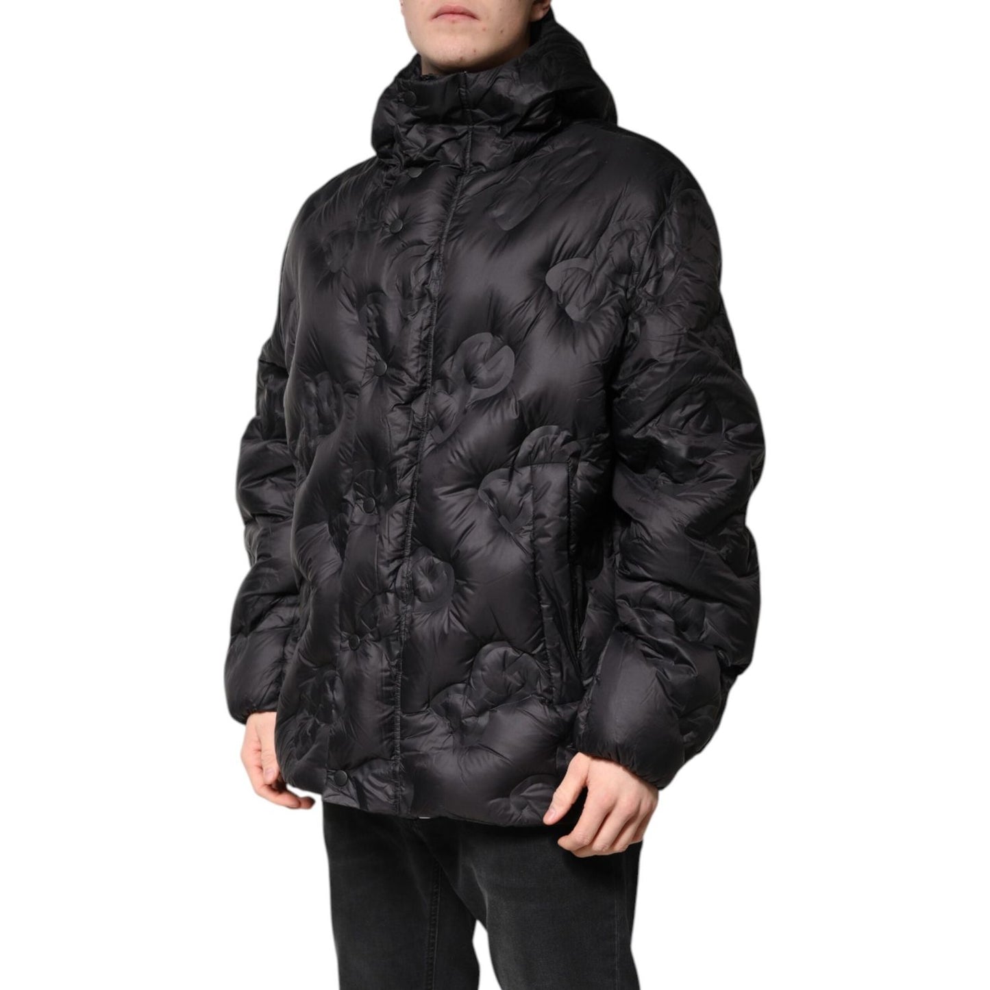 Dolce & Gabbana Black Hooded Parka Coat Winter Jacket JKT41351-56