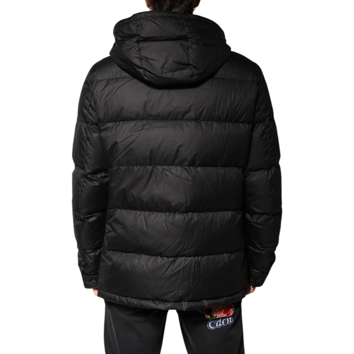 Dolce & Gabbana Black Hooded Parka Coat Winter Jacket JKT41352-52