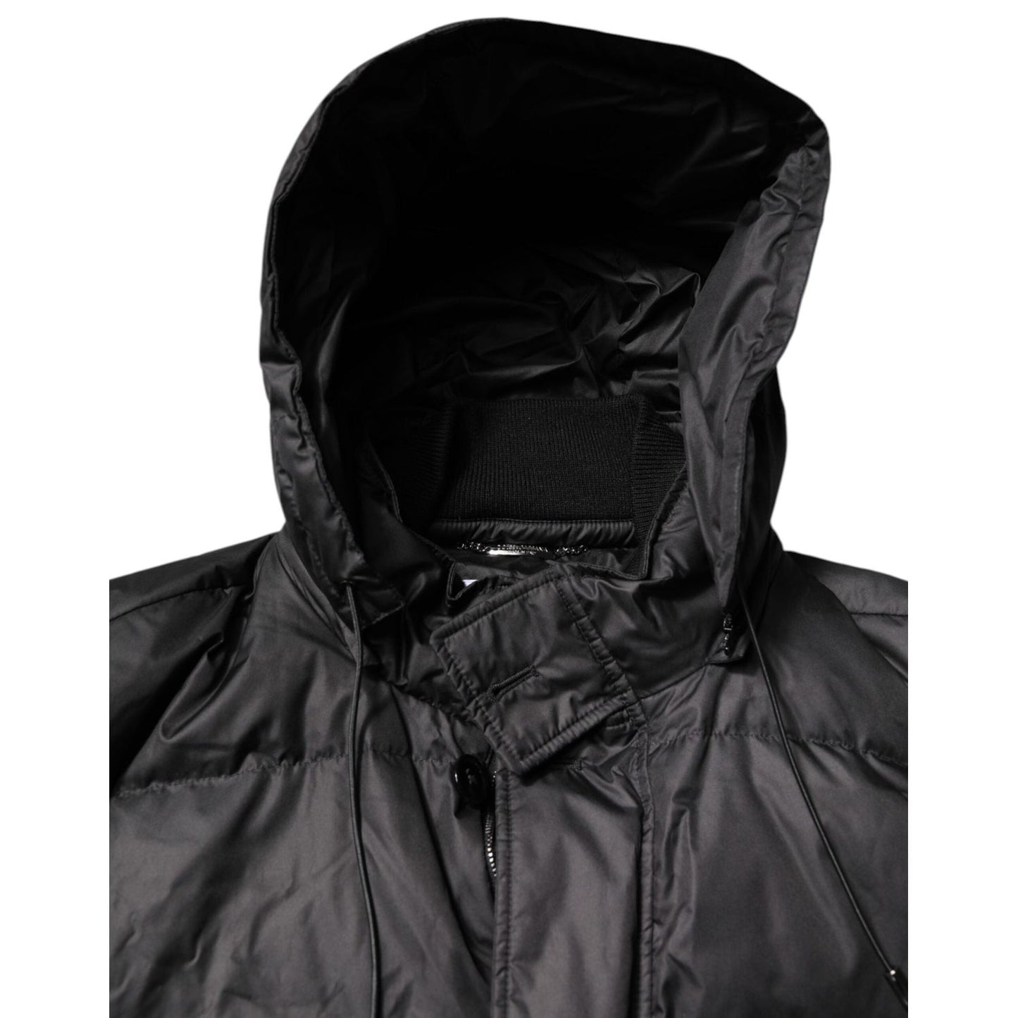 Dolce & Gabbana Black Hooded Parka Coat Winter Jacket JKT41352-52