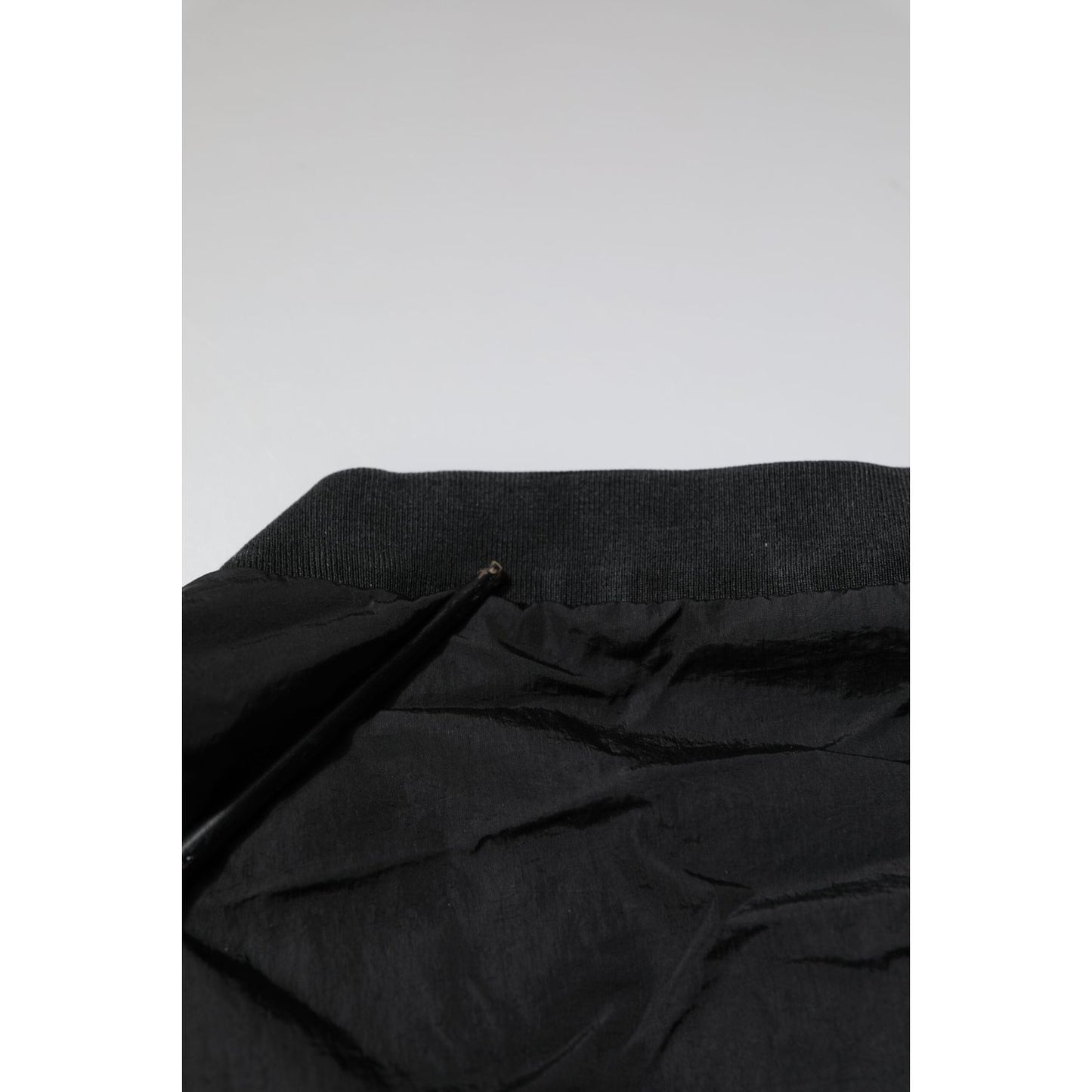 Dolce & Gabbana Black Nylon Logo Full Zip Bomber Jacket JKT41368-60