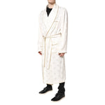 Dolce & Gabbana Ivory Silk Logo Men Wrap Robe Coat Jacket JKT41426-52