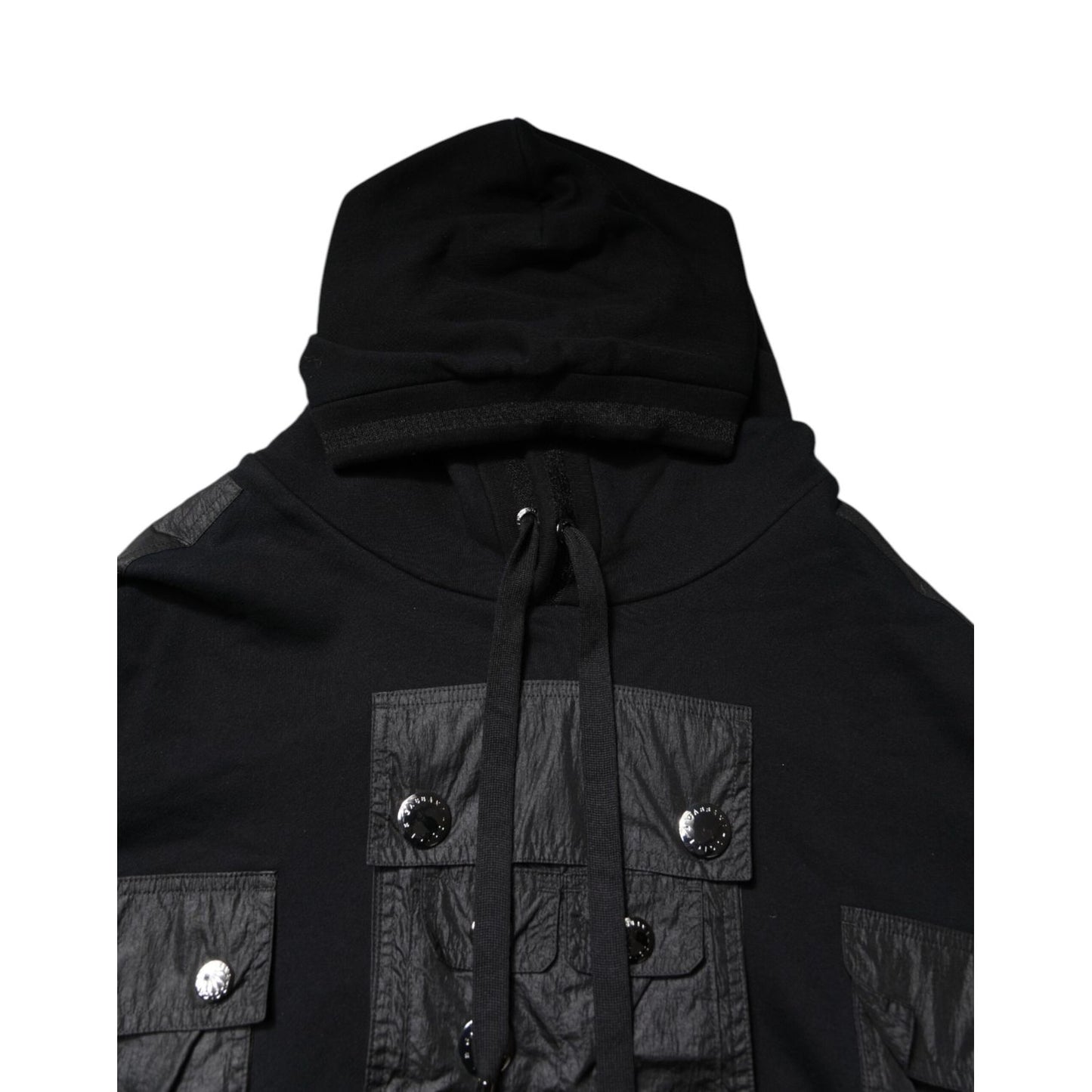 Dolce & Gabbana Black Cotton Hooded Sweatshirt Sweater