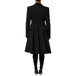 Les Hommes Black Polyester Single Breasted Trench Coat Jacket JKT41302-40