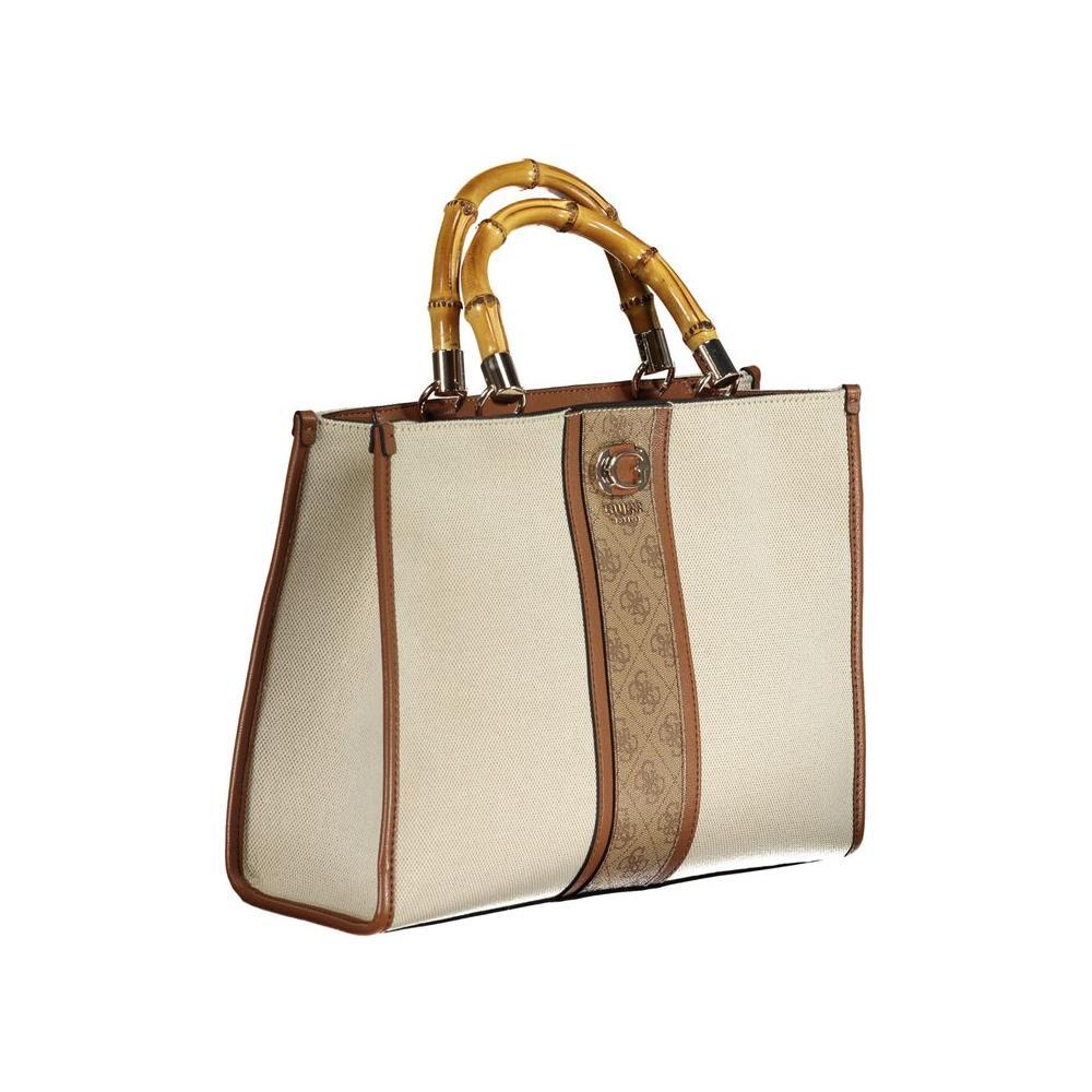 Guess Jeans Beige Cotton Handbag GU-31242