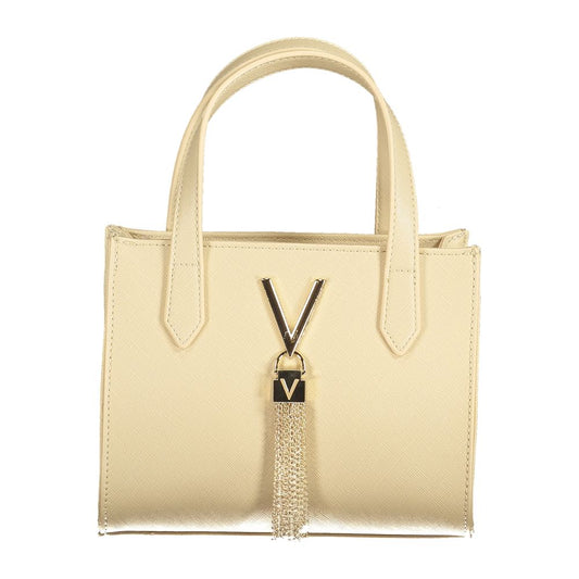 Mario Valentino Beige Polyethylene Women Handbag with logo and tassel detail
