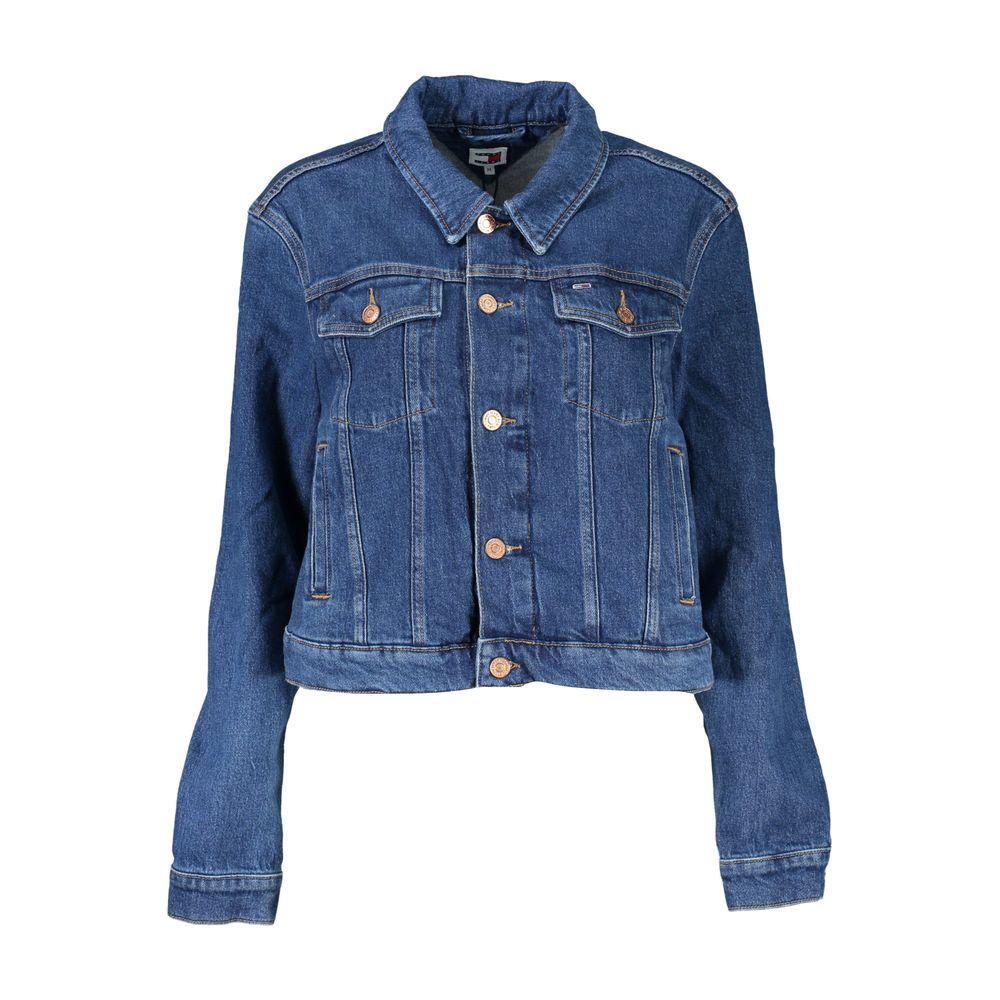 Tommy Hilfiger Blue Cotton Women Jacket TO-26987-XS