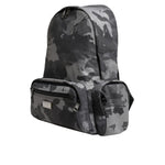 Dolce & Gabbana Gray Cotton Camouflage Logo Plaque Backpack Bag BAG4631