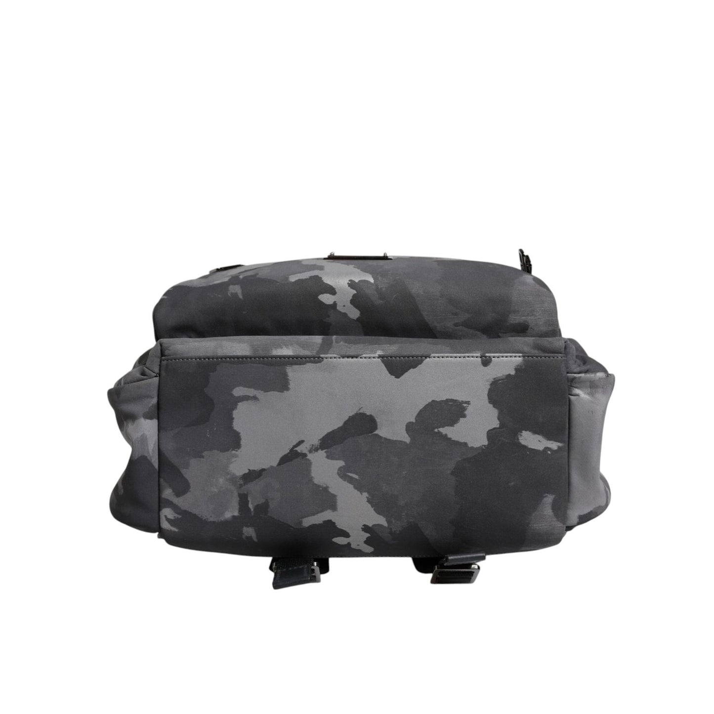 Dolce & Gabbana Gray Cotton Camouflage Logo Plaque Backpack Bag BAG4631