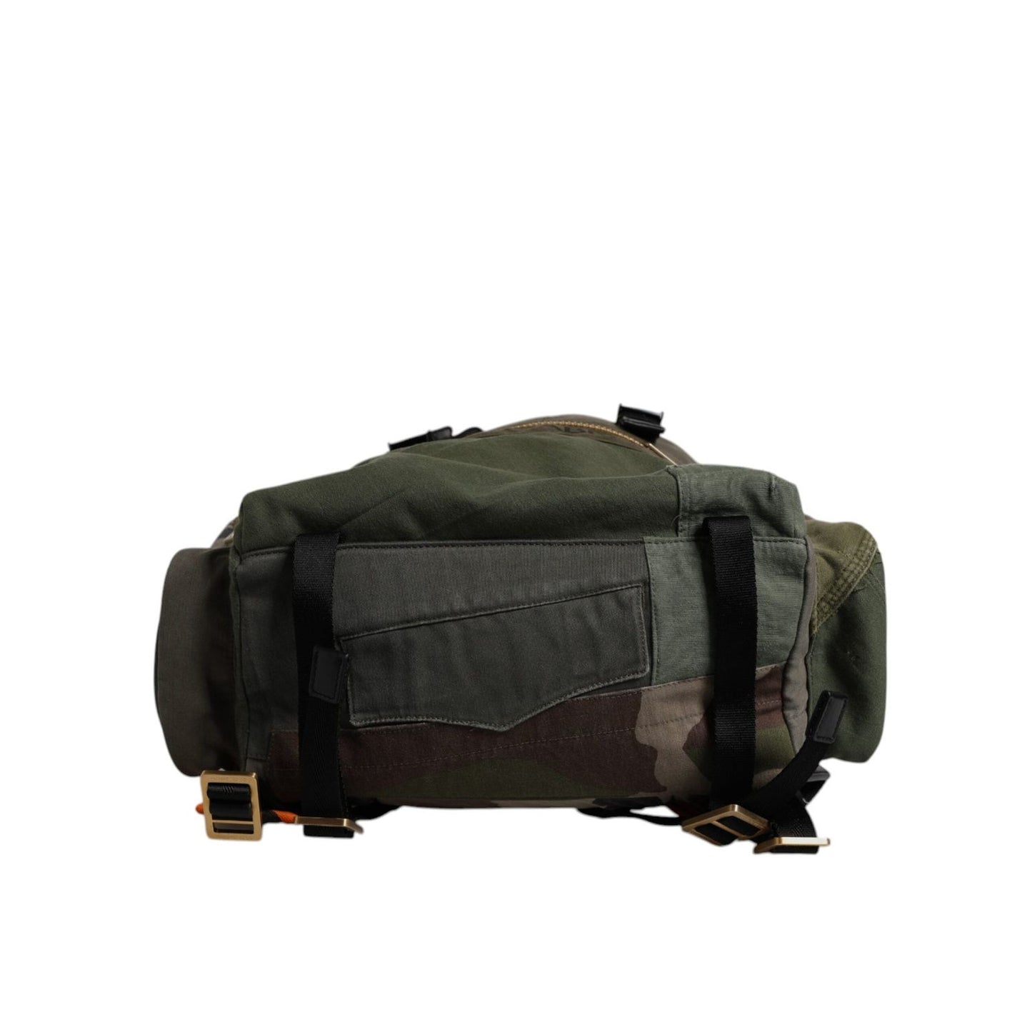 Dolce & Gabbana Green Patchwork Travel Backpack Military Bag BAG4634