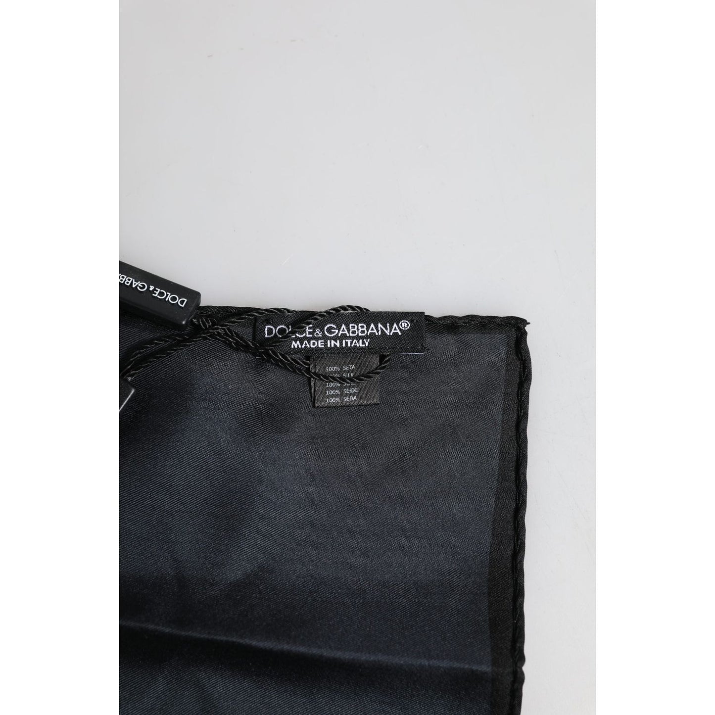 Dolce & Gabbana Blue DG Crown Silk Square Men Foulard Scarf