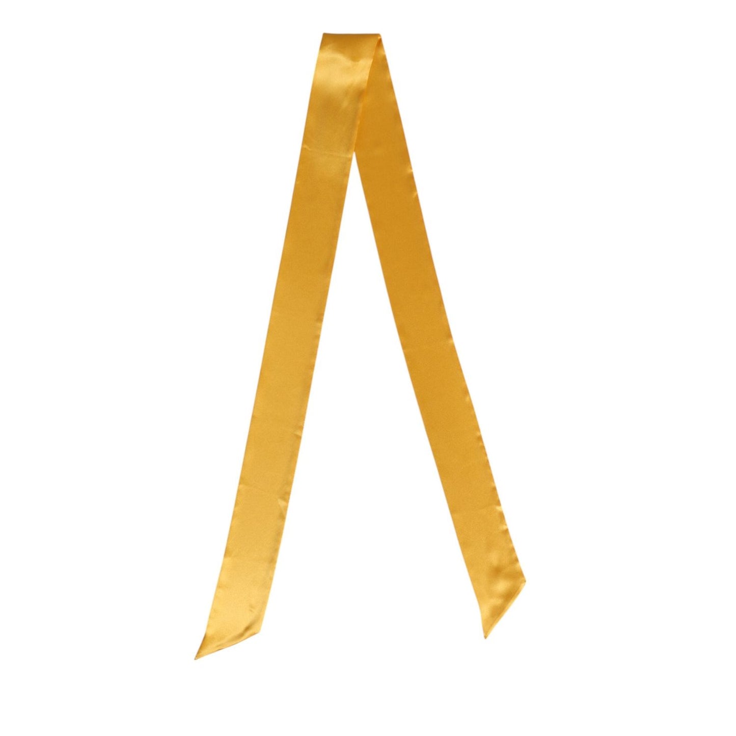 Dolce & Gabbana Yellow Satin Silk Skinny Foulard Wrap Scarf