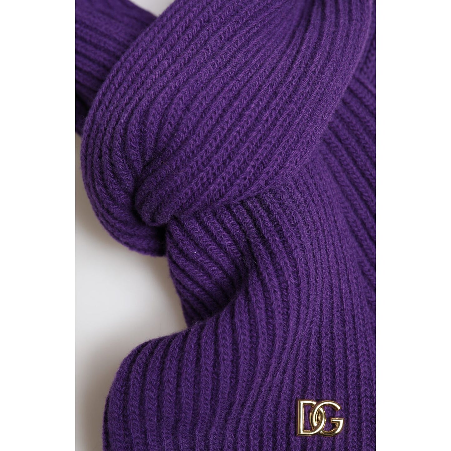 Dolce & Gabbana Purple DG Logo Neck Warmer Wrap Shawl Scarf