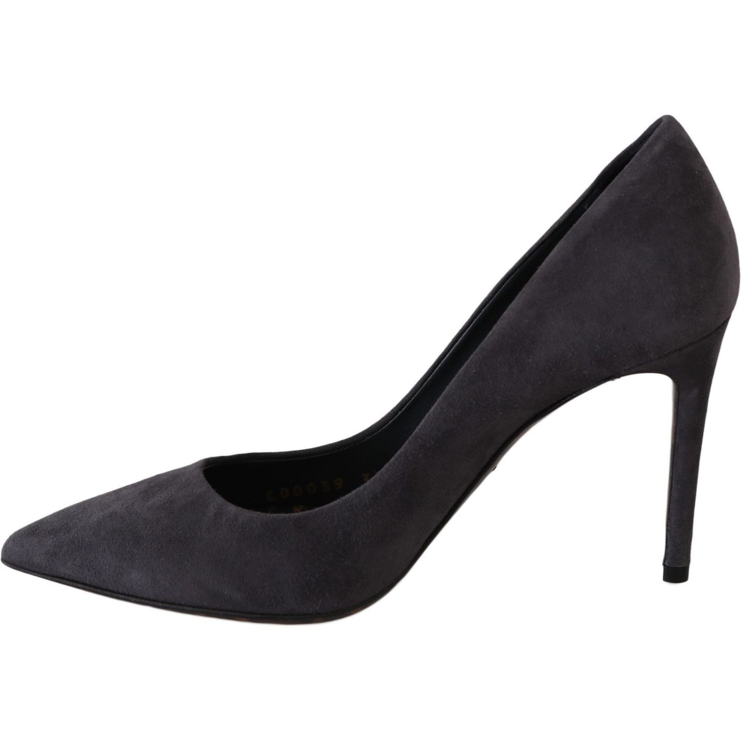 Dolce & Gabbana Gray Suede Leather Stiletto Shoes Heels LA5980-40.5