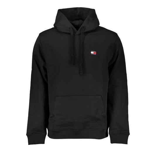 Tommy Hilfiger Black Cotton Men Sweater with Hood