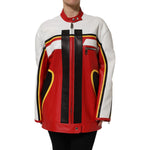 Dolce & Gabbana Multicolor Leather Biker Full Zip Coat Jacket JKT41463-40