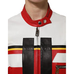 Dolce & Gabbana Multicolor Leather Biker Full Zip Coat Jacket JKT41463-40