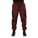 Dolce & Gabbana Black Red Cherry Print Men Sweatpants Pants