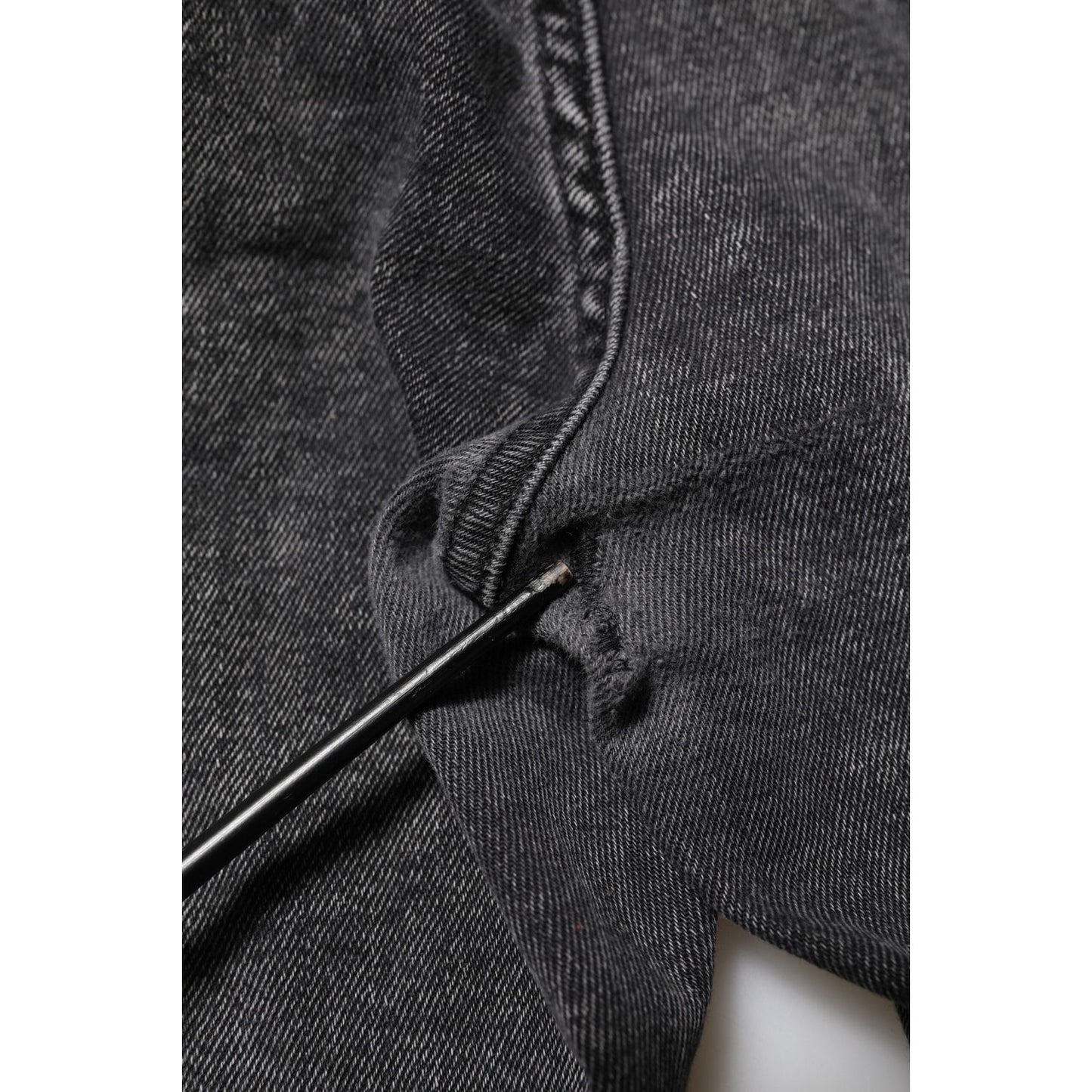 Dolce & Gabbana Black Washed Cotton Logo Plaque Denim Jeans