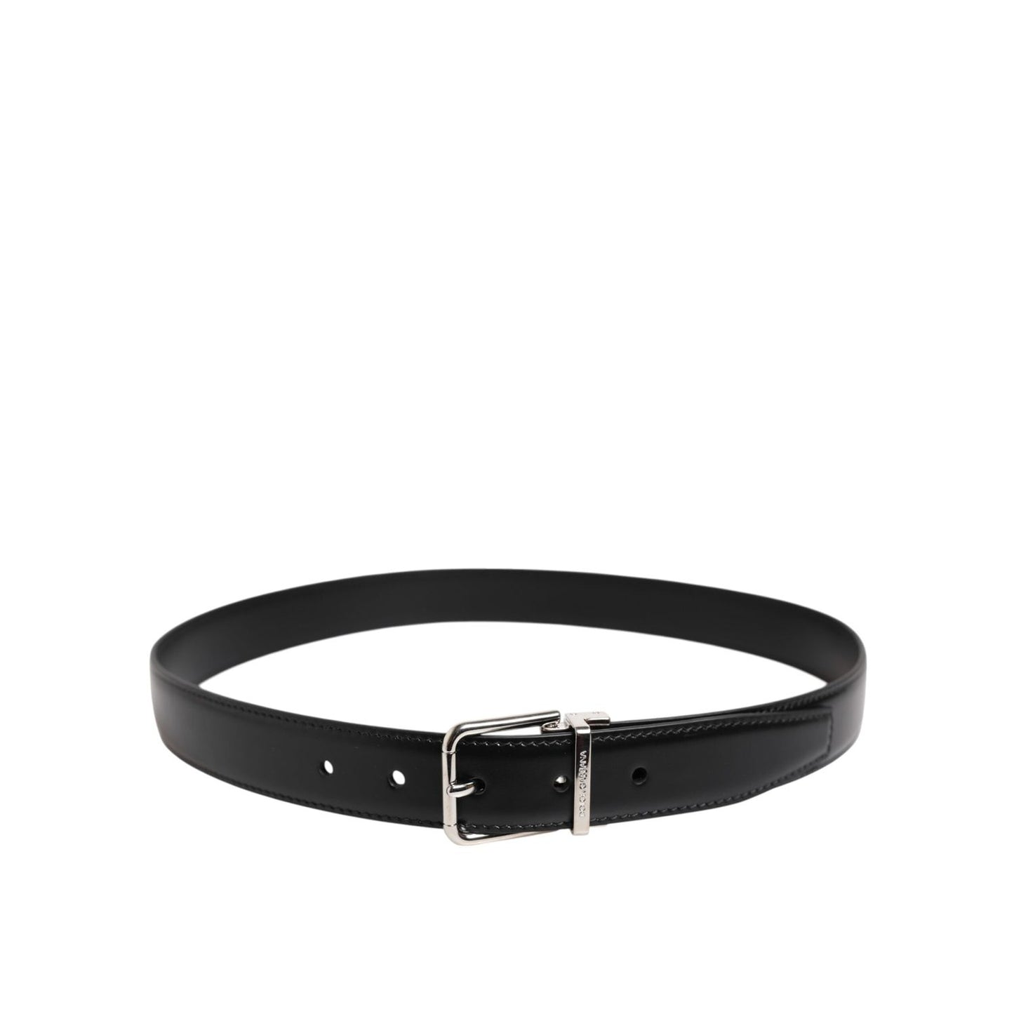 Dolce & Gabbana Black Classic Leather Metal Buckle Belt