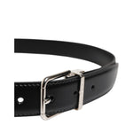 Dolce & Gabbana Black Classic Leather Metal Buckle Belt