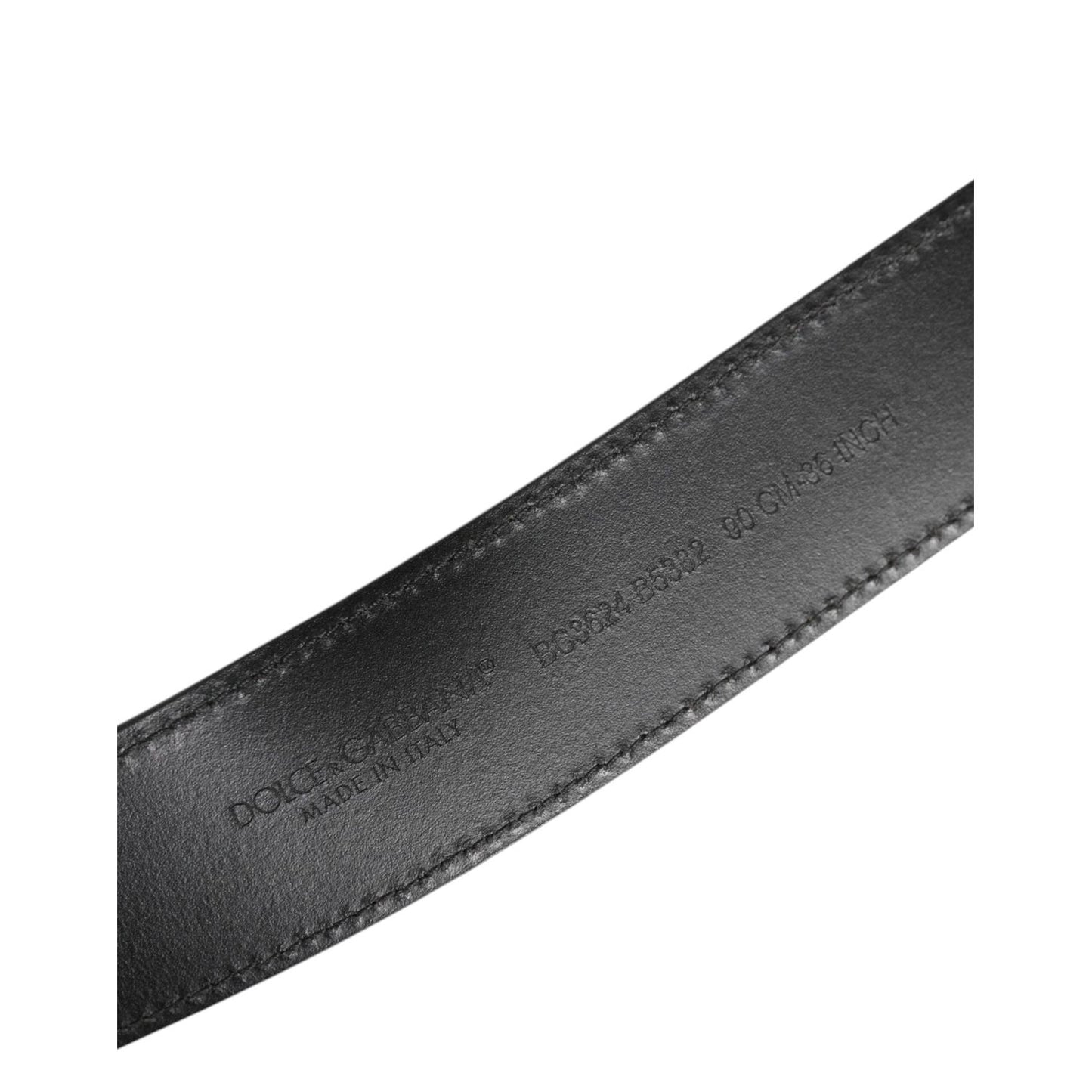 Dolce & Gabbana Black Leather Classic Metal Logo Buckle Belt