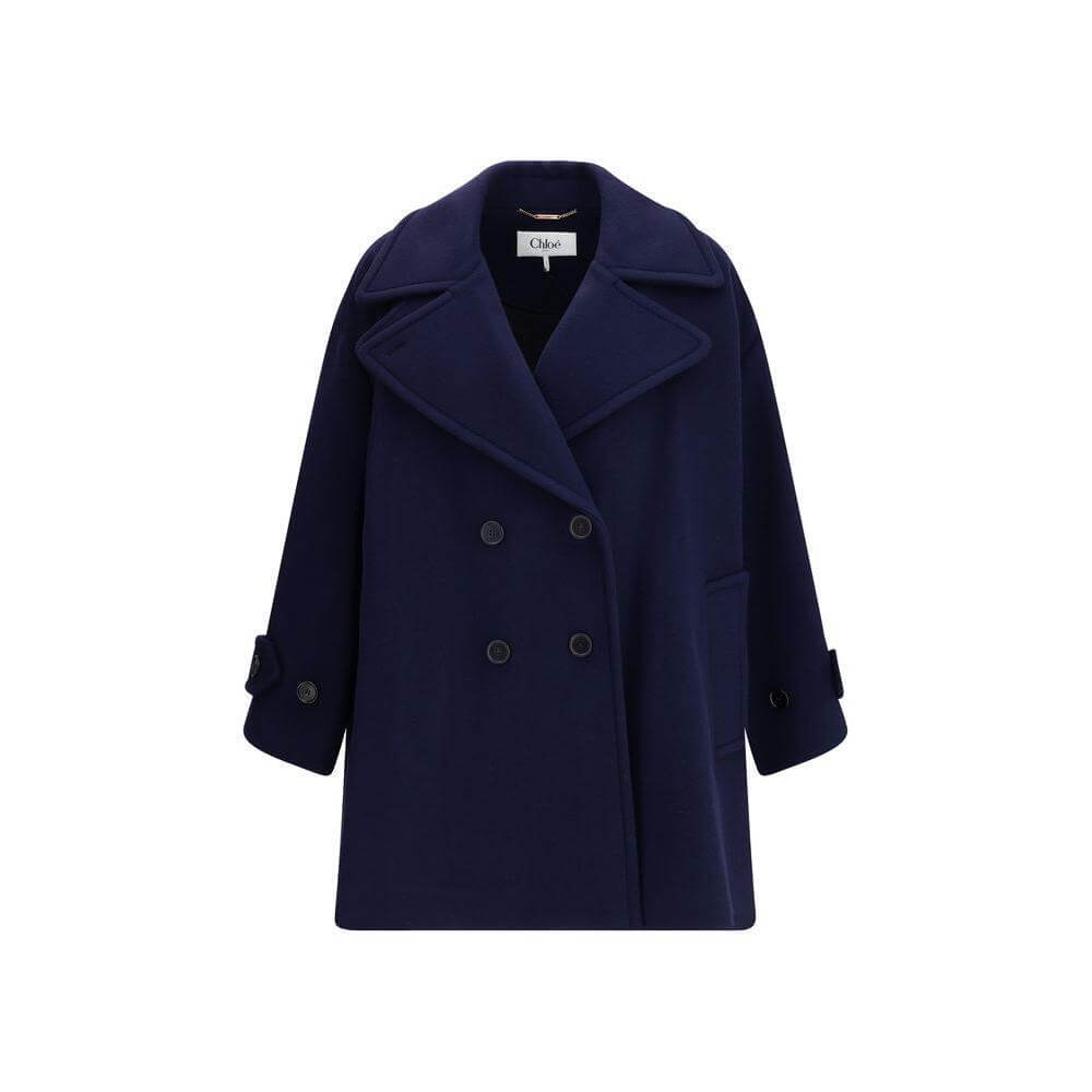 Chloé Oversized double breasted wool Coat CH-CH25AMA2695248B-34