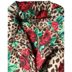 Dolce & Gabbana Multicolor Leopard Rose Puffer Quilted Jacket JKT41491-40