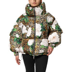 Dolce & Gabbana Multicolor Leopard Rose Puffer Quilted Jacket JKT41492-40