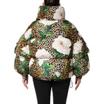 Dolce & Gabbana Multicolor Leopard Rose Puffer Quilted Jacket JKT41492-40