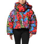 Dolce & Gabbana Multicolor Floral Hooded Puffer Coat Jacket JKT41494-44